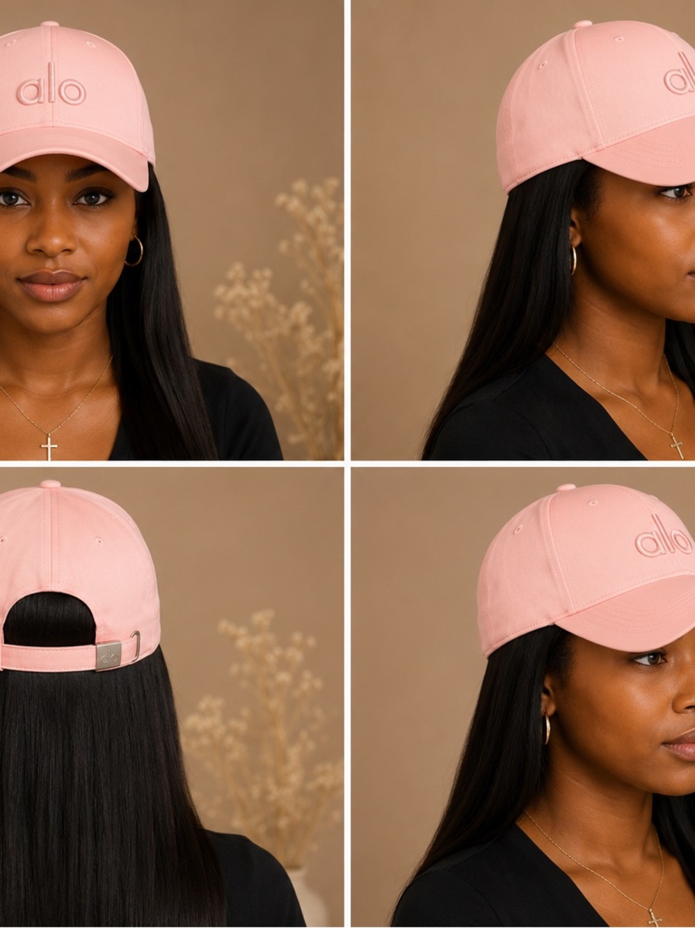 Women's Pink Embroidered Baseball Cap